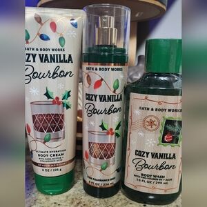 NWT Bath and Body Works "Cozy Vanilla Bourbon" Body Bundle